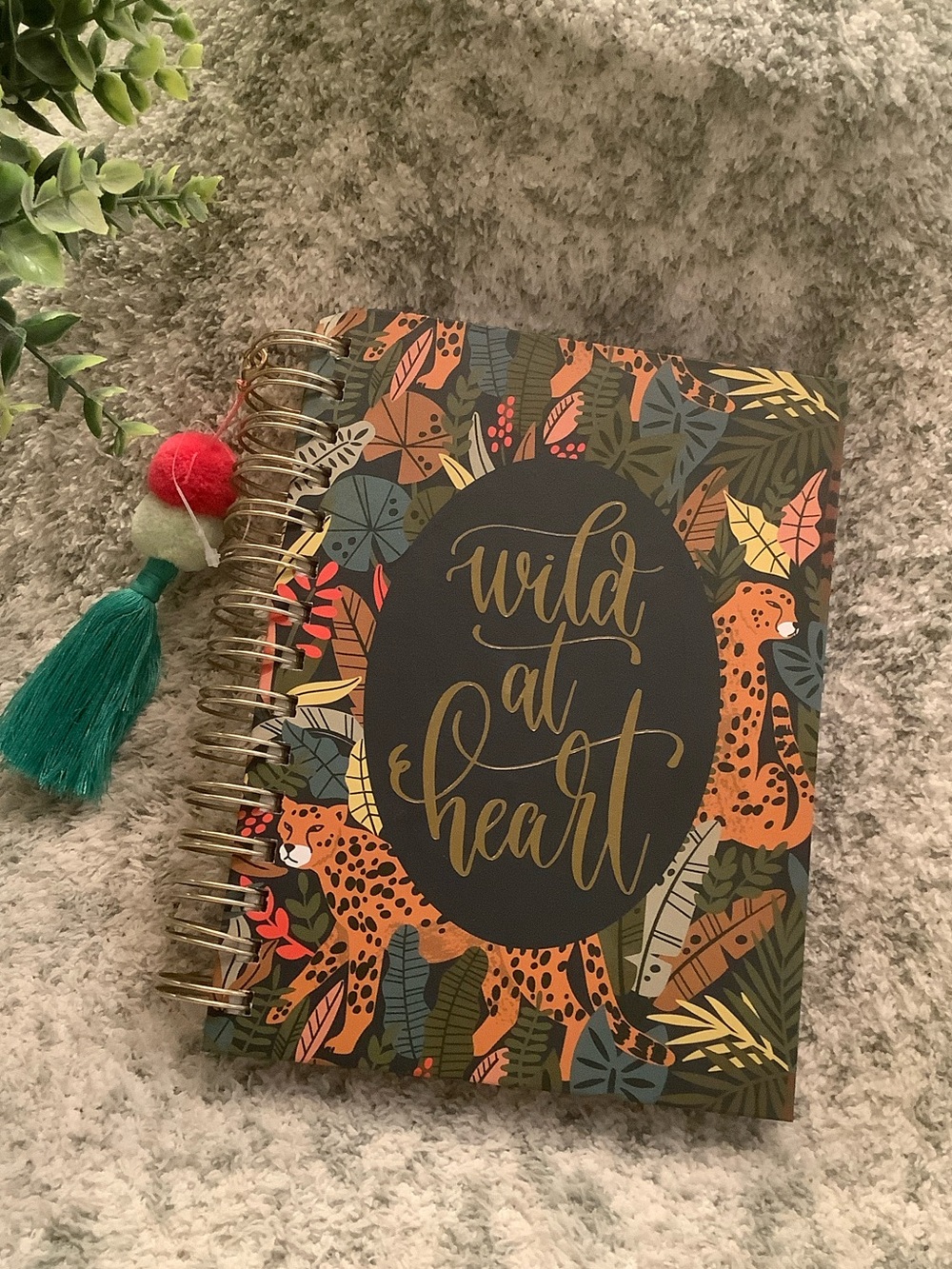 Wild at Heart Tropical Jungle Hardcover Spiral Journal Notebook with tassel NWT